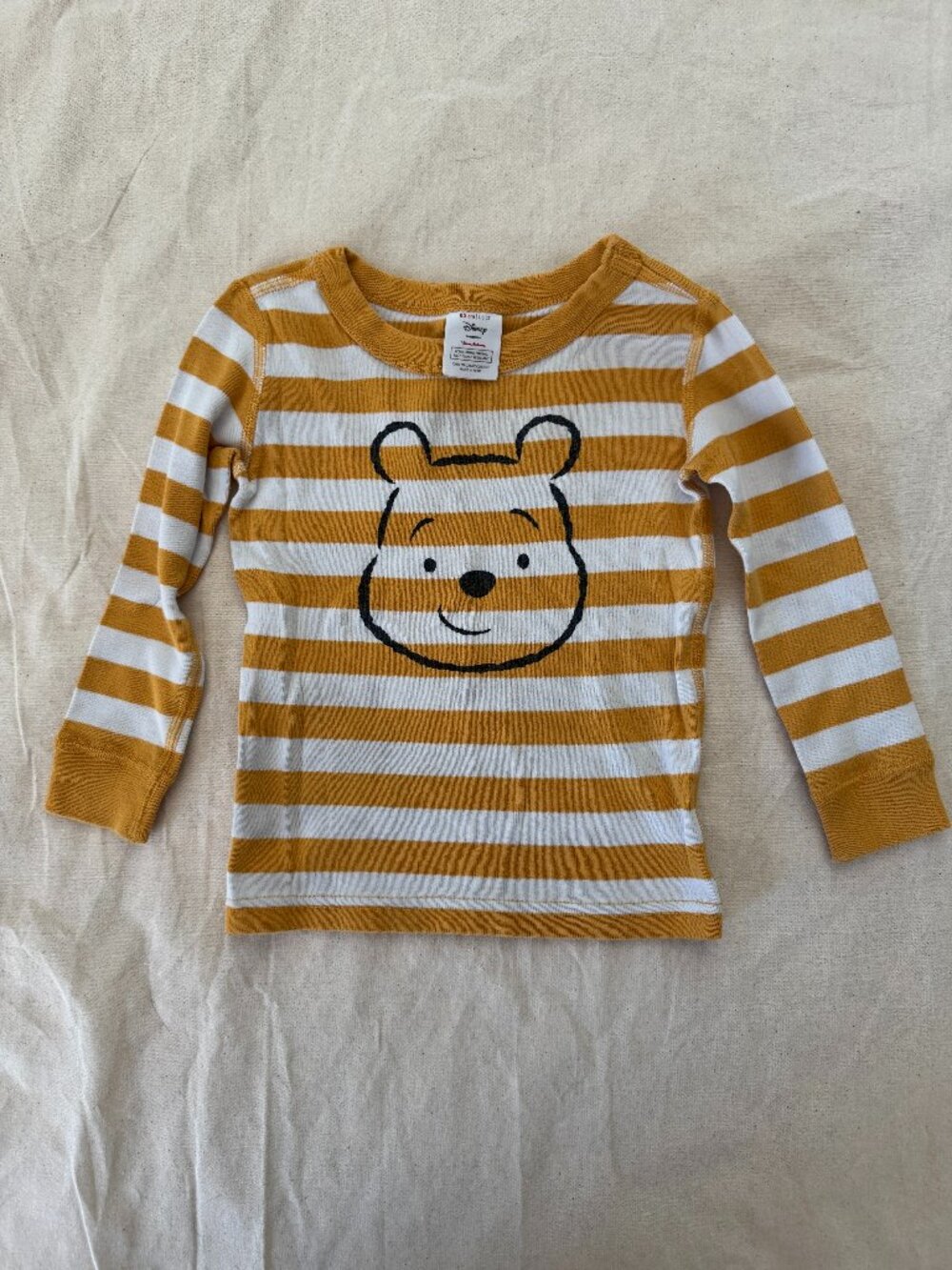 Winnie the Pooh Yellow & White Long-Sleeve T-shirt, Size 2T